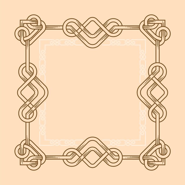 Diseño de marco celta dibujado a mano