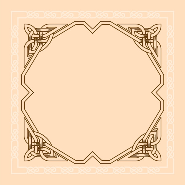 Diseño de marco celta dibujado a mano
