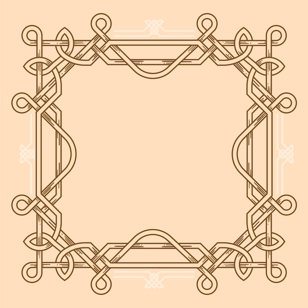 Diseño de marco celta dibujado a mano
