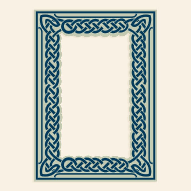 Diseño de marco celta dibujado a mano
