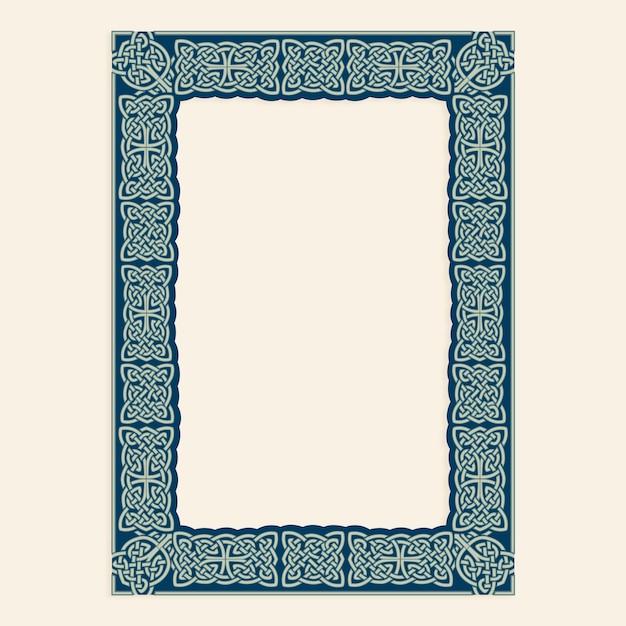 Diseño de marco celta dibujado a mano