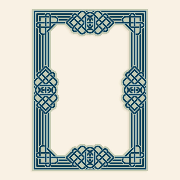 Diseño de marco celta dibujado a mano