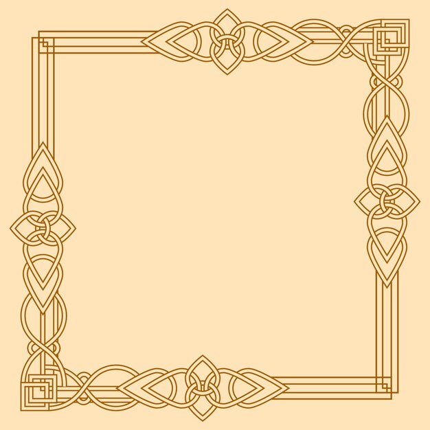 Diseño de marco celta dibujado a mano