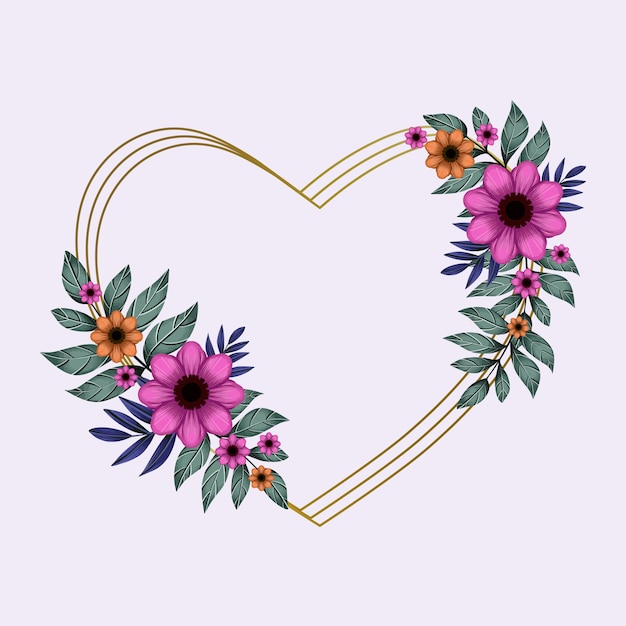 Diseño de marco de corazones de acuarela