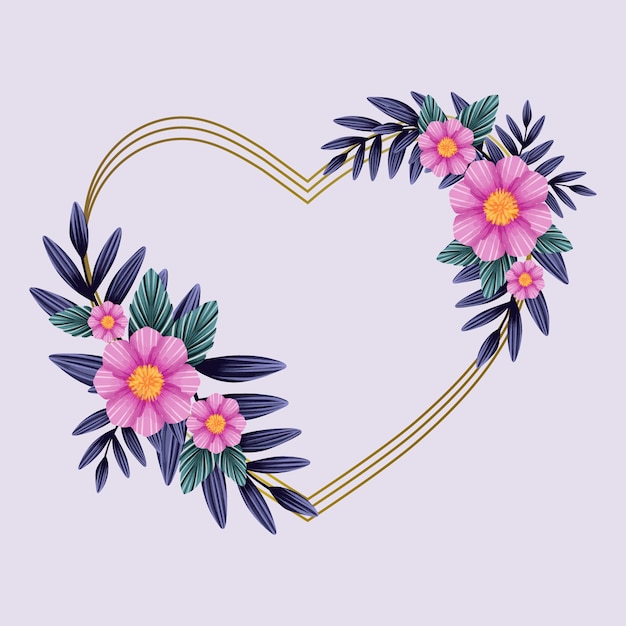 Diseño de marco de corazones de acuarela