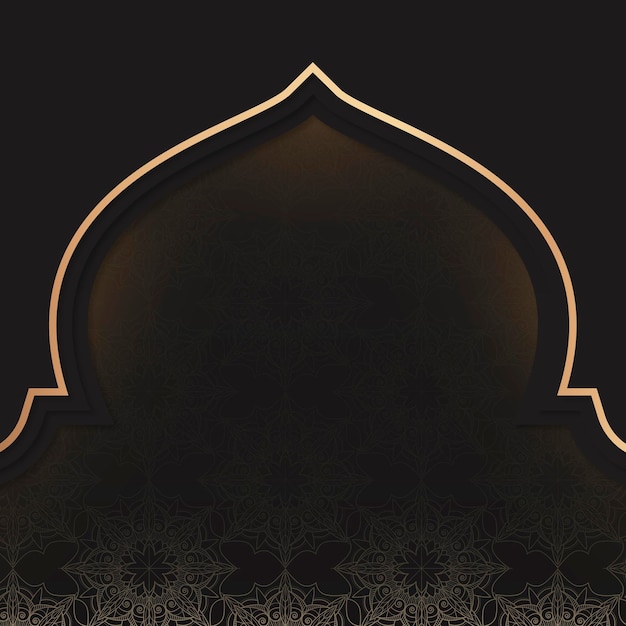Diseño de marco dorado eid mubarak