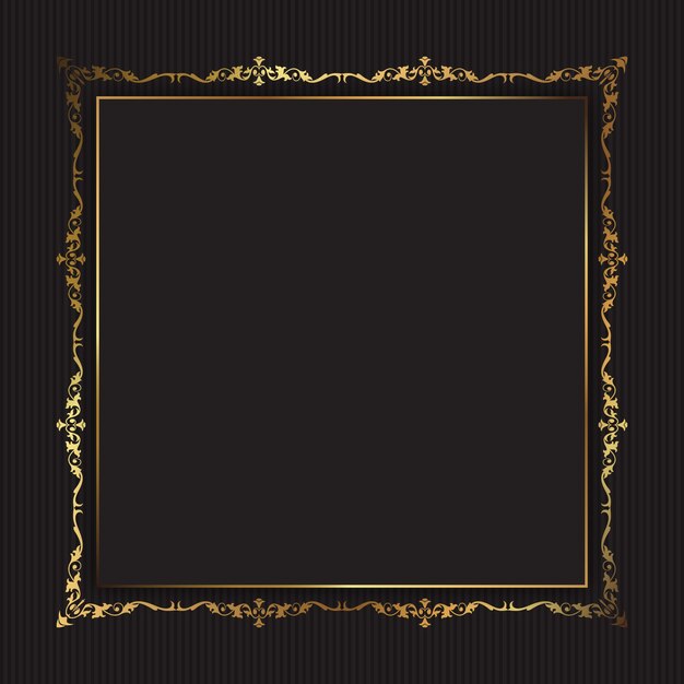 Diseño de marco dorado realista