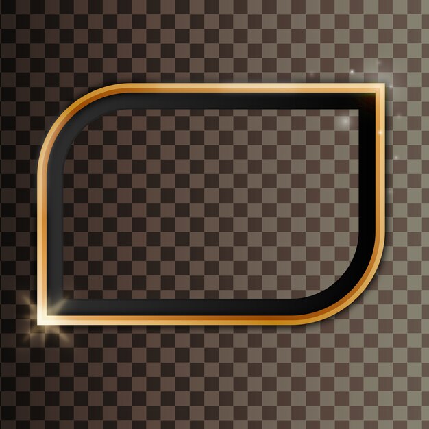 Diseño de marco dorado realista