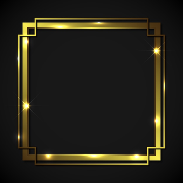 Diseño de marco dorado realista