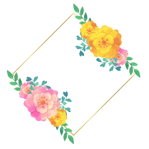 Diseño de marco floral de boda