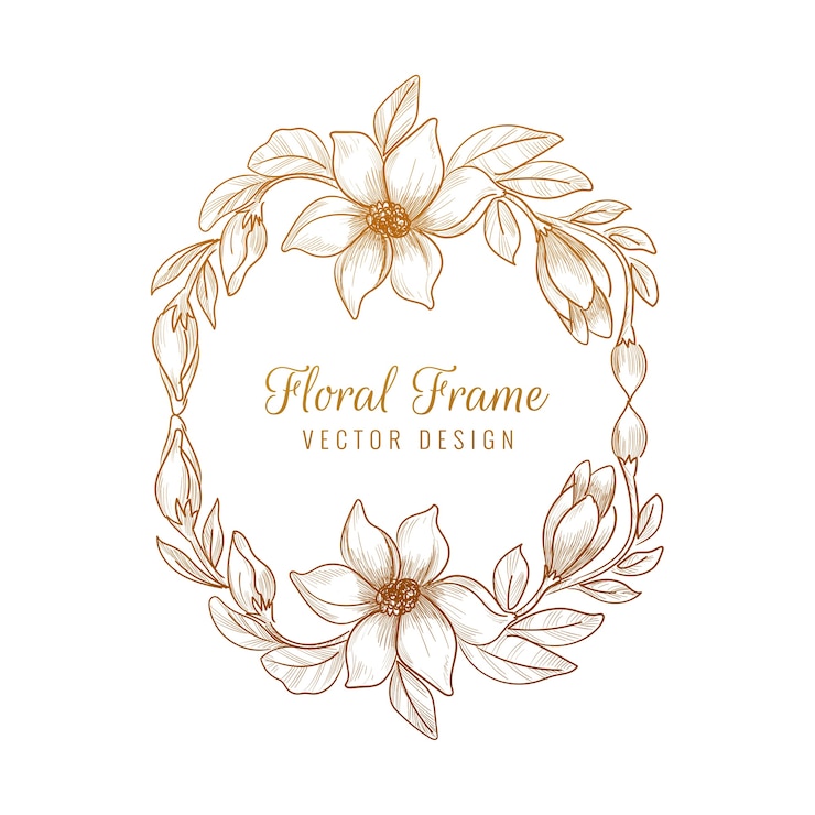 Vector gratuito diseño de marco floral decorativo ornamental