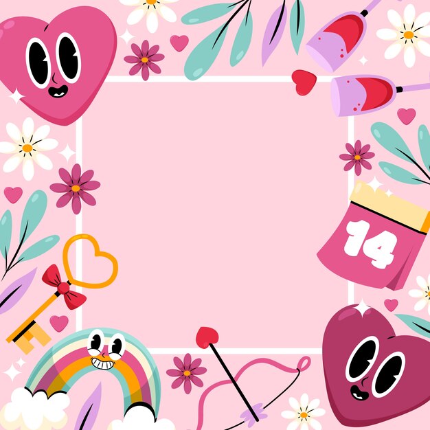 Diseño de marco de fotos de amor