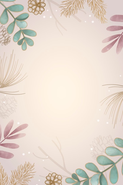 Diseño de marco frondoso en blanco