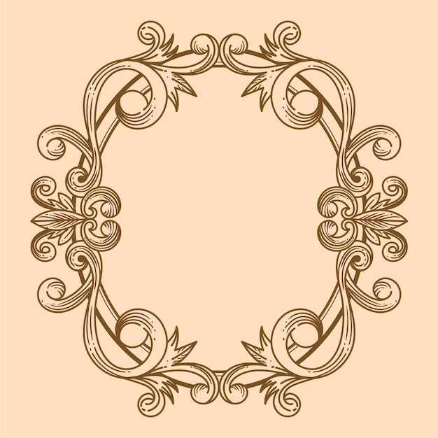 Diseño de marco gótico dibujado a mano