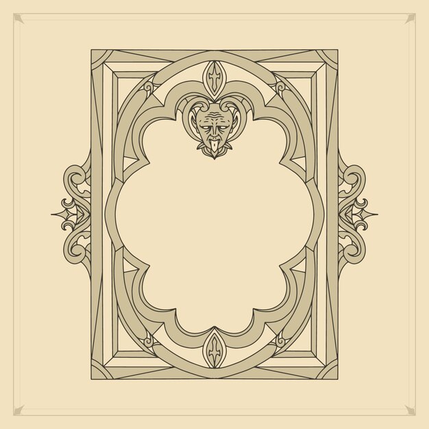 Diseño de marco gótico dibujado a mano