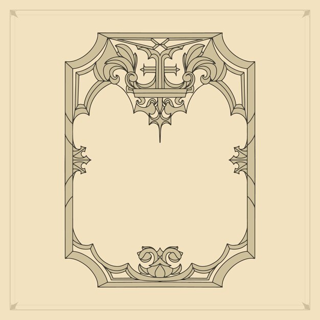 Diseño de marco gótico dibujado a mano