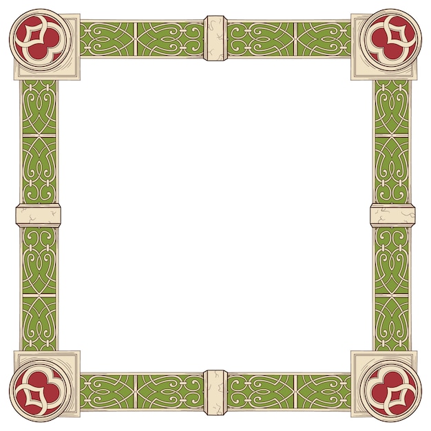 Diseño de marco medieval dibujado a mano