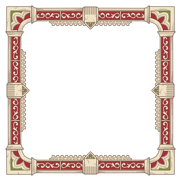 Diseño de marco medieval dibujado a mano