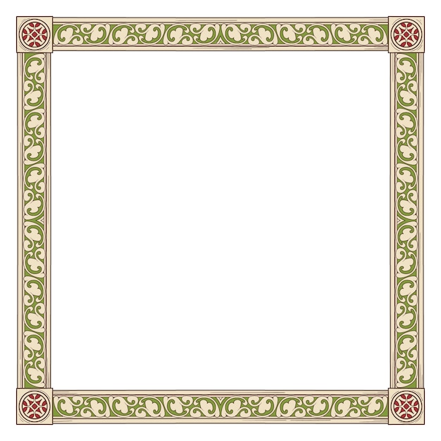 Diseño de marco medieval dibujado a mano
