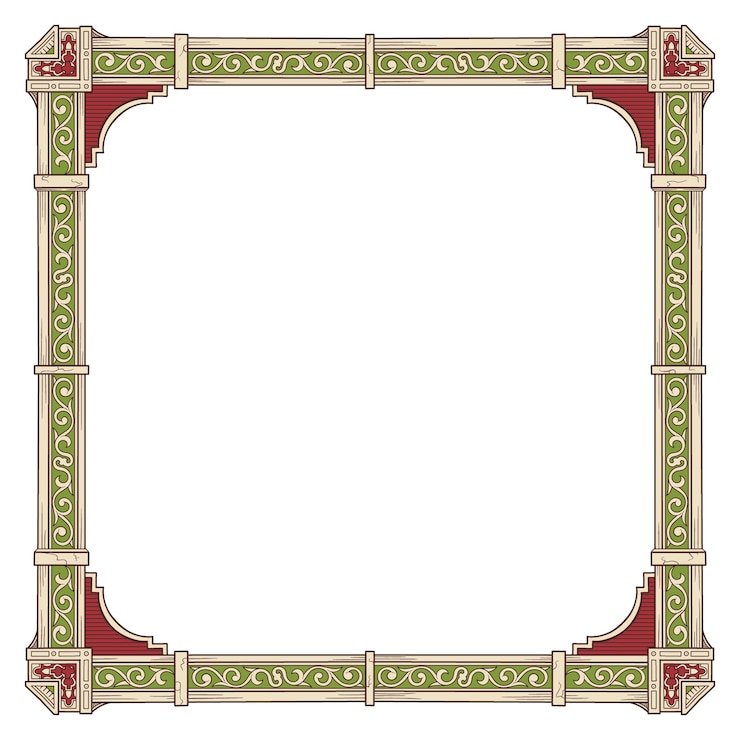 Vector gratuito diseño de marco medieval dibujado a mano