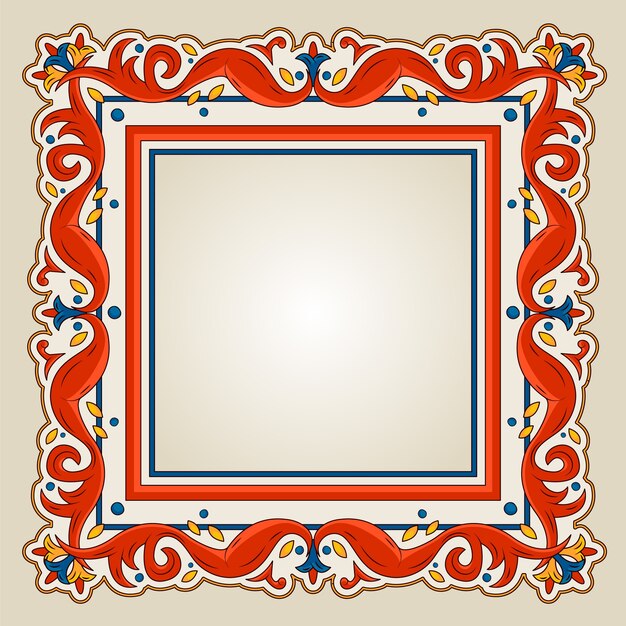 Diseño de marco medieval dibujado a mano