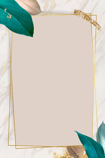 Diseño de marco rectangular botánico