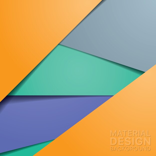 Diseño de material moderno inusual con colores naranja y azul