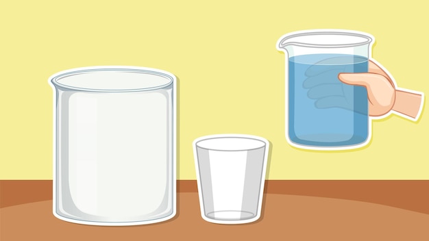 Vector gratuito diseño de miniaturas con objetos de química de vaso