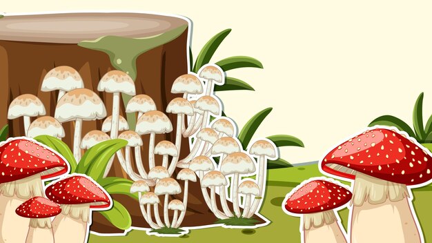 Diseño de miniaturas con setas y hongos.