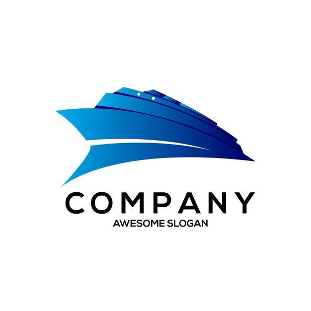 Diseño minimalista degradado de lujo con logotipo de mar