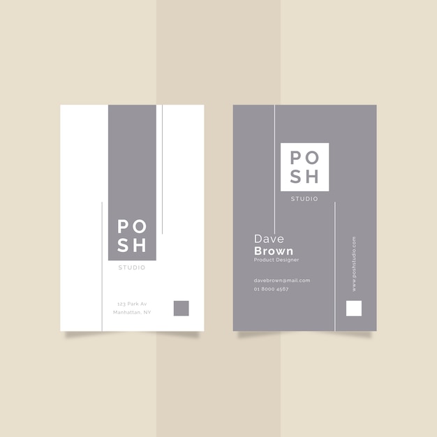Diseño minimalista de tarjeta de visita