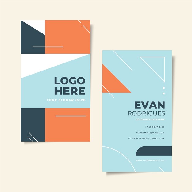 Diseño minimalista de tarjetas de visita