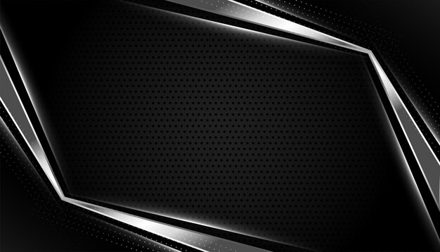 diseño moderno y abstracto de plata en fondo negro oscuro deign