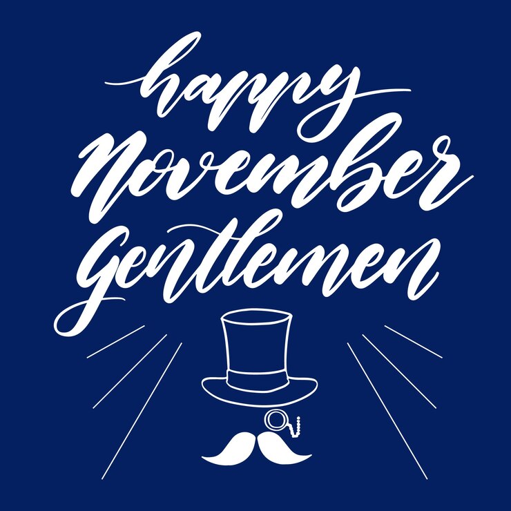 Vector gratuito diseño moderno azul de movember