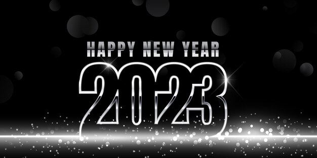 Diseño moderno de banner de feliz año nuevo