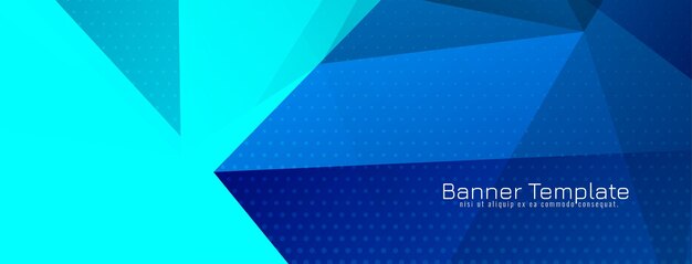 Diseño moderno de banner de polígono geométrico decorativo azul