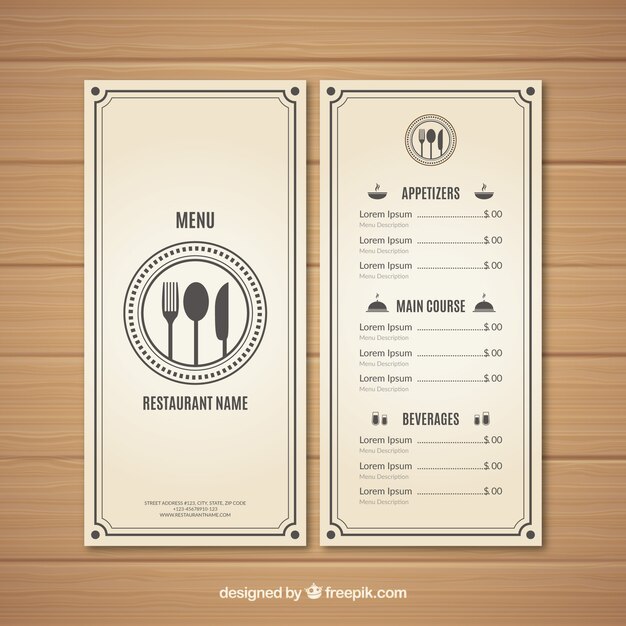 Diseño moderno blanco de menú