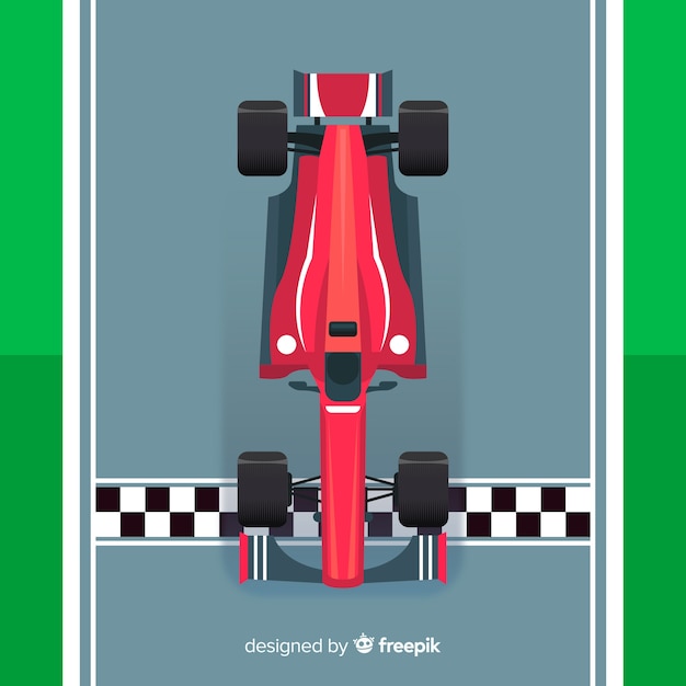 Diseño moderno de coches de carreras de fórmula 1 en pole position