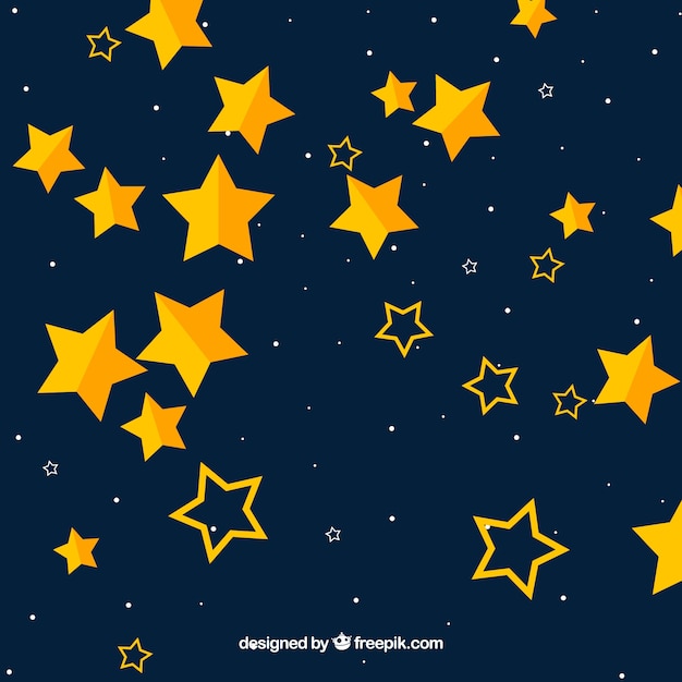 Vector gratuito diseño moderno de fondo de estrellas amarillas