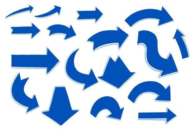 Diseño moderno de juegos de flechas azules direccionales