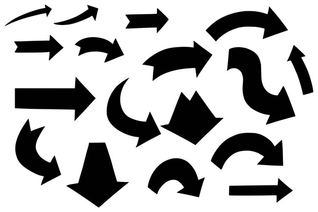 Diseño moderno de juegos de flechas negras direccionales