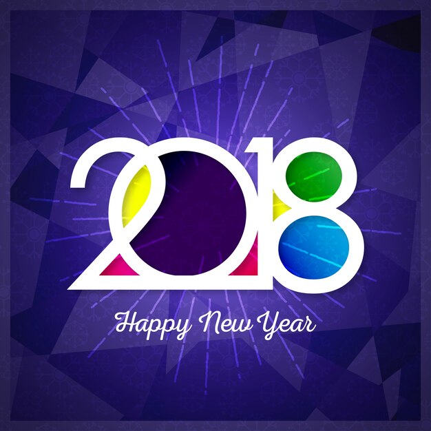 Diseño moderno morado de año nuevo 2018