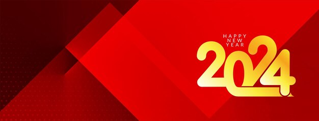 Diseño moderno de pancartas con estilo de Feliz Año Nuevo 2024