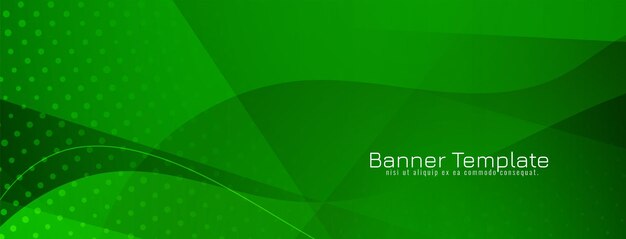 Diseño moderno de pancartas de estilo onda de color verde