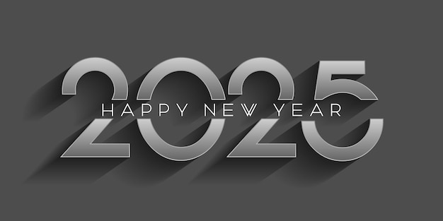 Diseño moderno de pancartas de Feliz Año Nuevo en monocromático