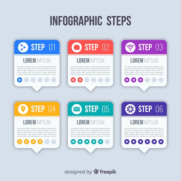 Diseño moderno de pasos infográficos