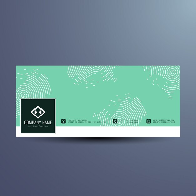 Diseño moderno verde para la timeline de facebook