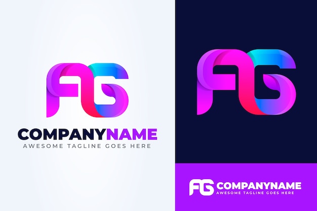 Diseño del monograma del logotipo Ag