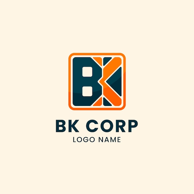 Diseño del monograma del logotipo de Bk
