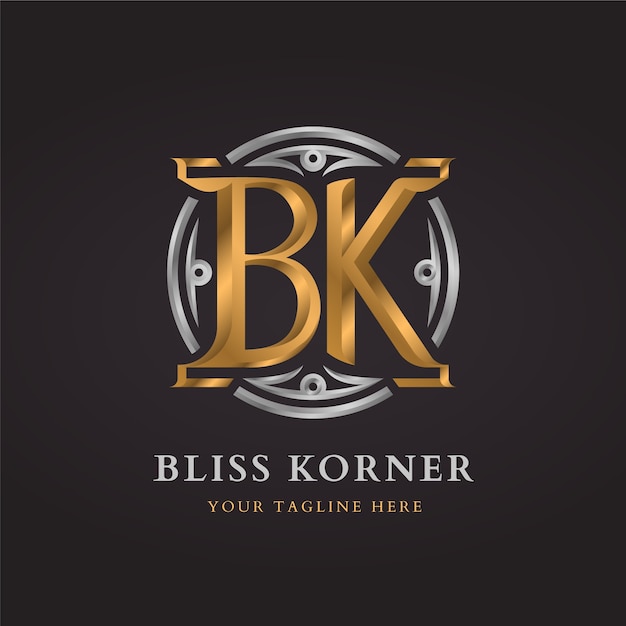 Vector gratuito diseño del monograma del logotipo de bk